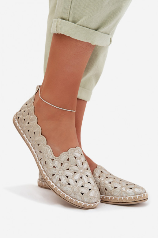 Femminile Un modello convincente Ballerine con fiori colore dorato Vennice