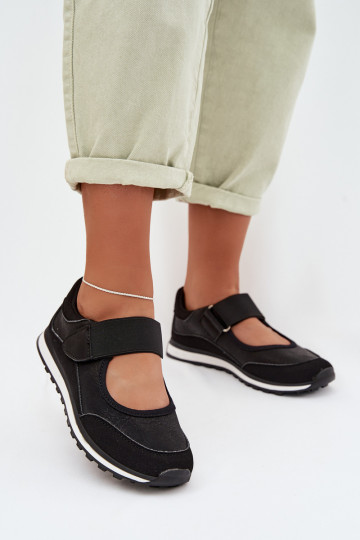 Scarpe dallo stile sportivo Femminile con chiusure adesive colore nero Aveliette 2