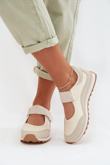 Scarpe sportive da donna con chiusura adesiva sabbia Aveliette