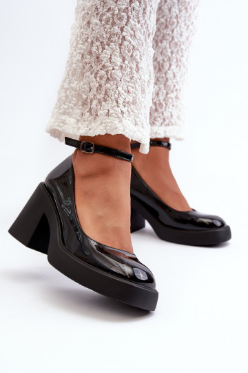 con effetto vernice Scarpe Su tacchi enormi colore nero Effiba 2