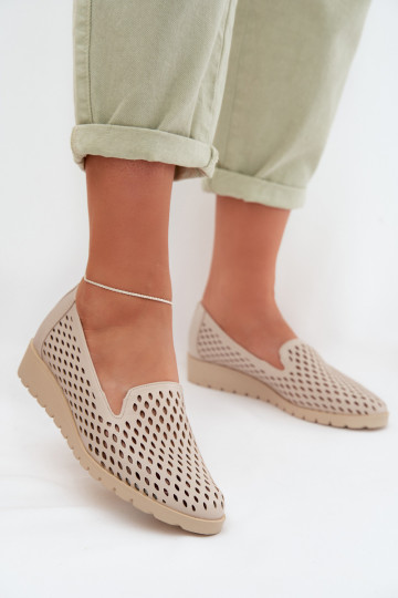 Scarpe da donna con elementi traforati sabbia Flariette 2