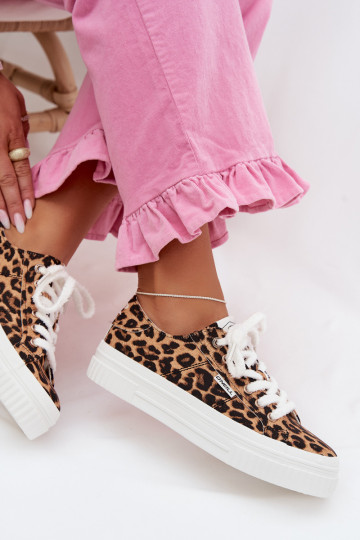 Scarpe per il tempo libero con una piattaforma O`NEILL SPINNA C INOMEN LOIN 90261009.92A con motivi di pelliccia di leopardo