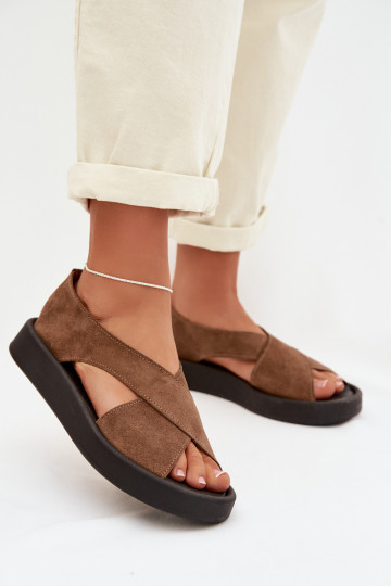 Sandali da donnaAbilitatoturalnego dalla pelle scamosciatau Zazoo 3196 colore marrone 2