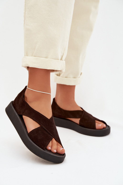 Sandali da donnaAbilitatoturalnego dalla pelle scamosciatau Zazoo 3196 CzekoladoAe