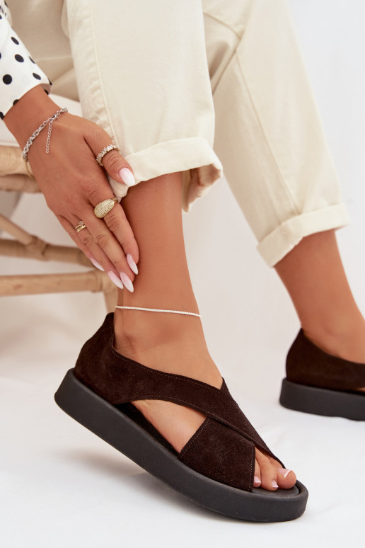 Sandali da donnaAbilitatoturalnego dalla pelle scamosciatau Zazoo 3196 CzekoladoAe