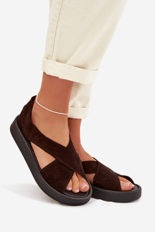 Sandali da donnaAbilitatoturalnego dalla pelle scamosciatau Zazoo 3196 CzekoladoAe