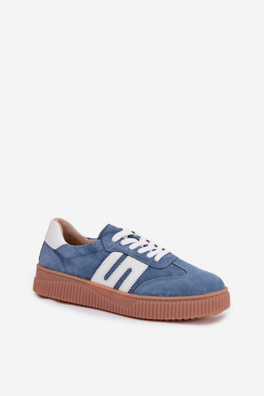 Scarpe modello sneakers FemminileAbilitatoturalnego dalla pelle scamosciatau colore blu Delyssia