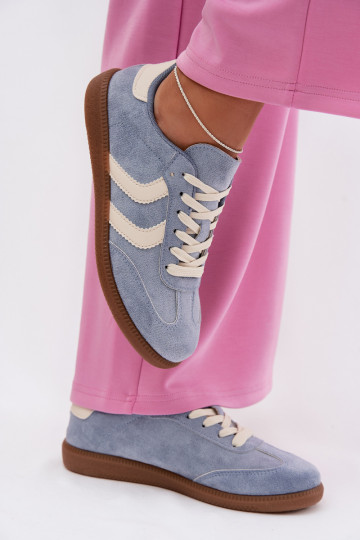 Scarpe modello sneakers Femminilein ecopelle scamosciatau colore blu Jesavella