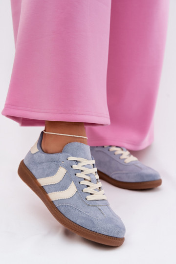 Scarpe modello sneakers Femminilein ecopelle scamosciatau colore blu Jesavella 2