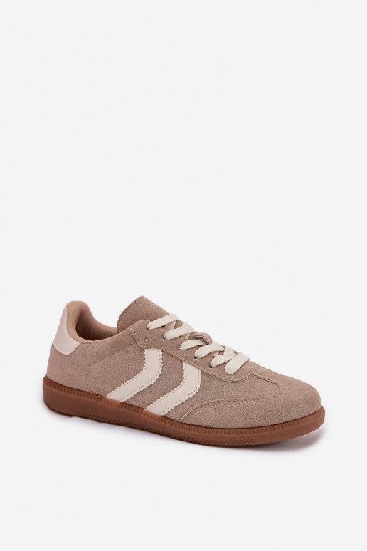 Scarpe modello sneakers Femminilein ecopelle scamosciatau beige Jesavella