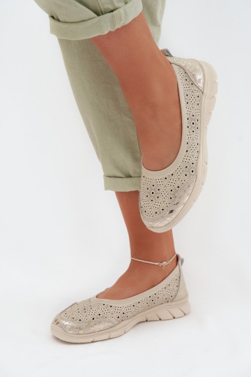 Ballerine traforateAbilitatoturalnej Skóry beige Palorette