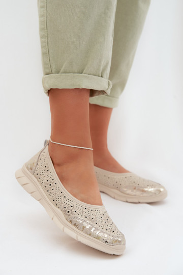 Ballerine traforateAbilitatoturalnej Skóry beige Palorette 2