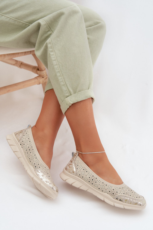 Ballerine traforateAbilitatoturalnej Skóry beige Palorette