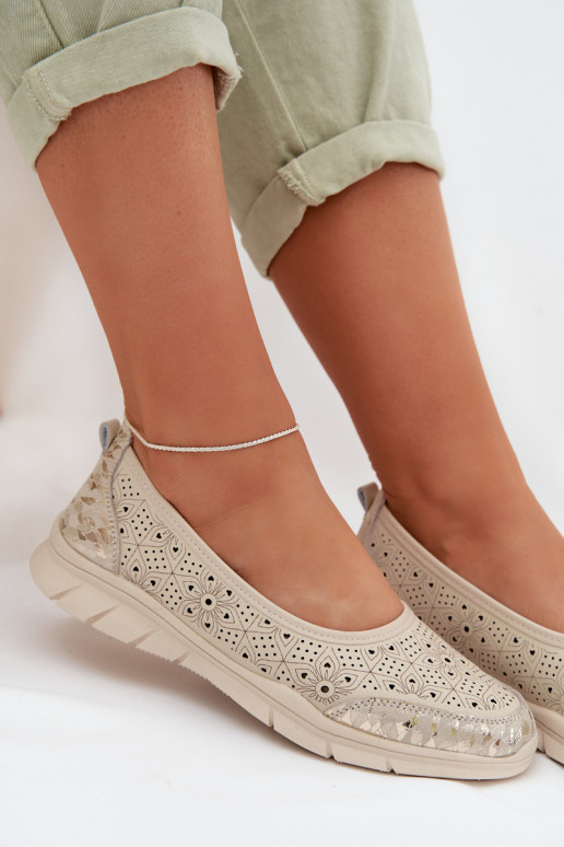 Ballerine traforateAbilitatoturalnej Skóry beige Palorette