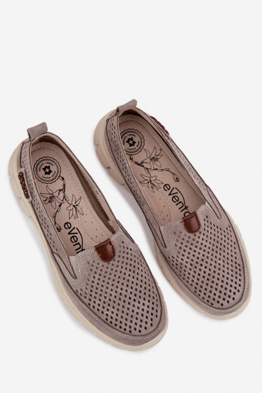 con elementi traforati scarpeAbilitatoturalnego dalla pelle scamosciatau colore grigio Ravinette