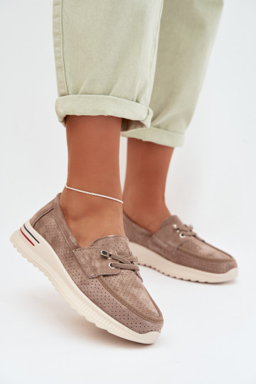 Selorette scarpe color sabbia in camoscio naturale 2