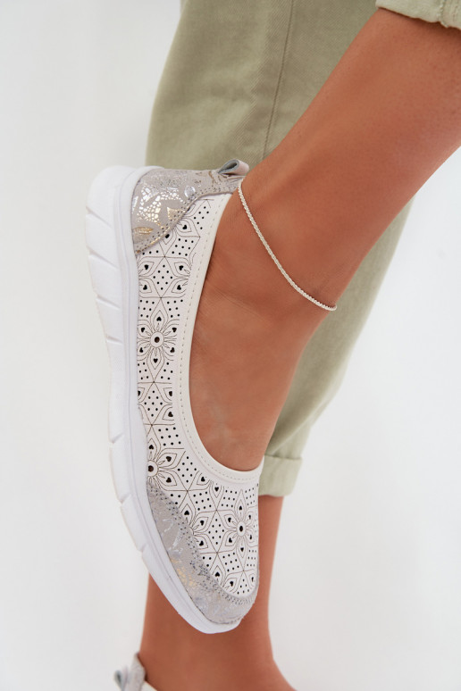 Pelle Ballerine traforate S.Barski GR61-5973 Colore bianco