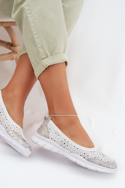 Pelle Ballerine traforate S.Barski GR61-5973 Colore bianco