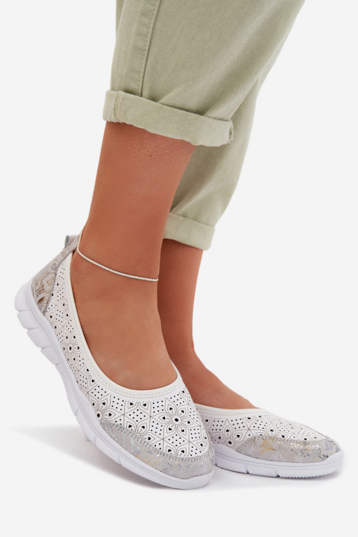 Pelle Ballerine traforate S.Barski GR61-5973 Colore bianco