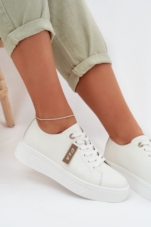 Scarpe modello sneakers FemminileAbilitatoturalnej Skóry D&A GR61-5591 Colore bianco