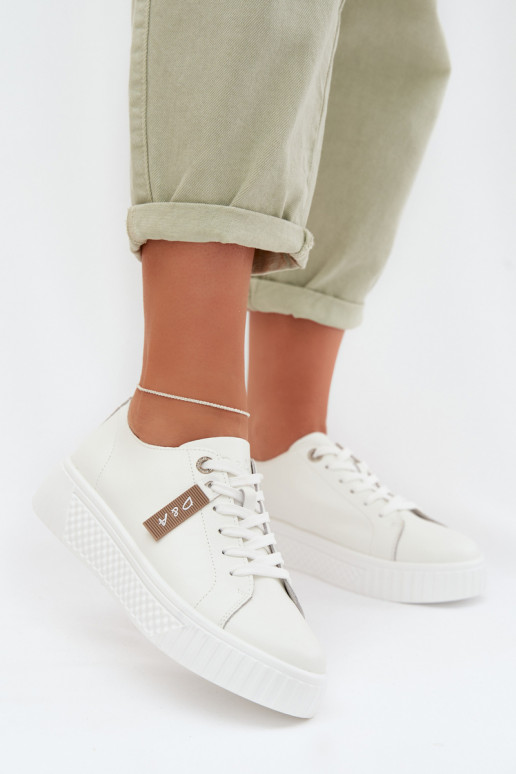 Scarpe modello sneakers FemminileAbilitatoturalnej Skóry D&A GR61-5591 Colore bianco