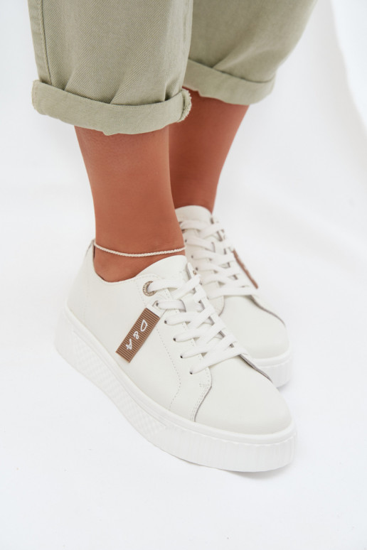 Scarpe modello sneakers FemminileAbilitatoturalnej Skóry D&A GR61-5591 Colore bianco