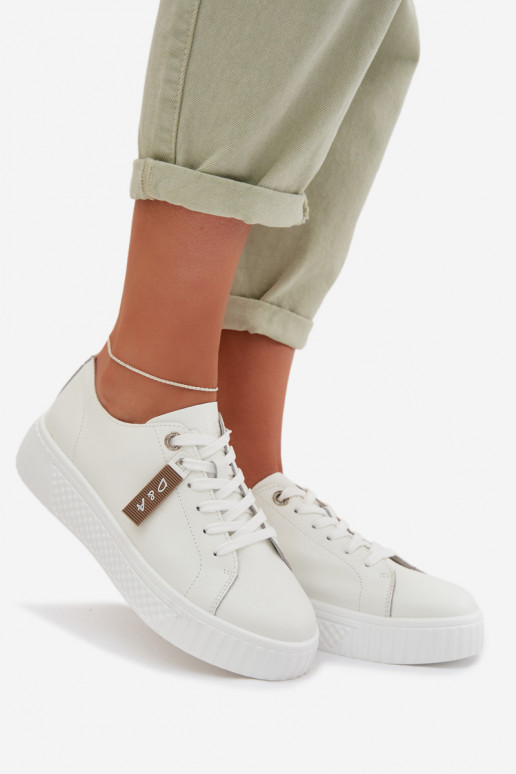 Scarpe modello sneakers FemminileAbilitatoturalnej Skóry D&A GR61-5591 Colore bianco