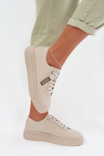 Scarpe modello sneakers FemminileAbilitatoturalnej Skóry D&A GR61-5591 beige
