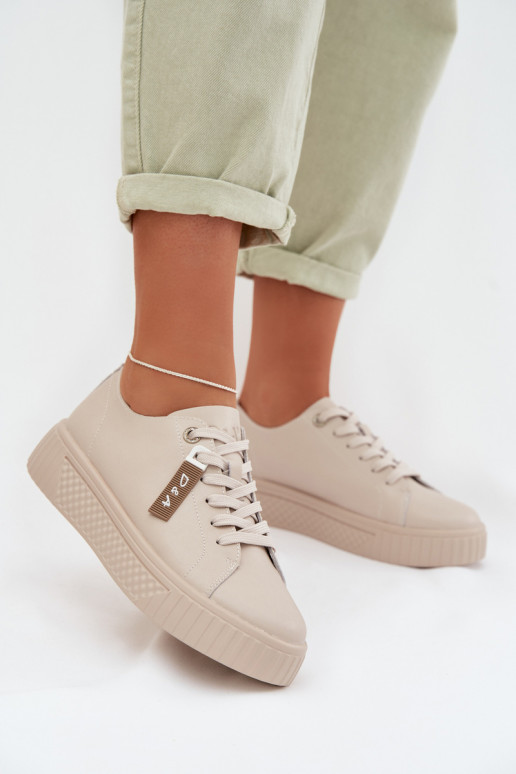 Scarpe modello sneakers FemminileAbilitatoturalnej Skóry D&A GR61-5591 beige