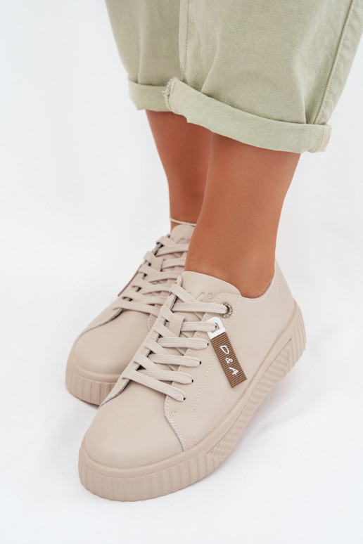 Scarpe modello sneakers FemminileAbilitatoturalnej Skóry D&A GR61-5591 beige