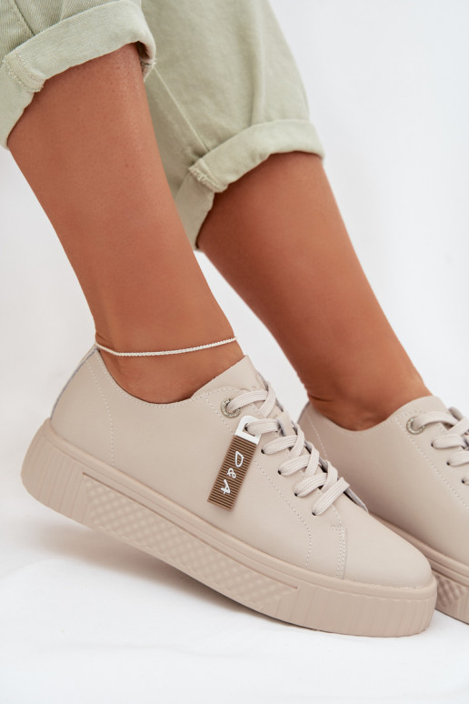 Scarpe modello sneakers FemminileAbilitatoturalnej Skóry D&A GR61-5591 beige