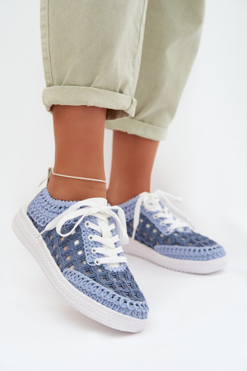 con scritti Pelle scarpe Femminile D&A GR61-5951 colore blu 2