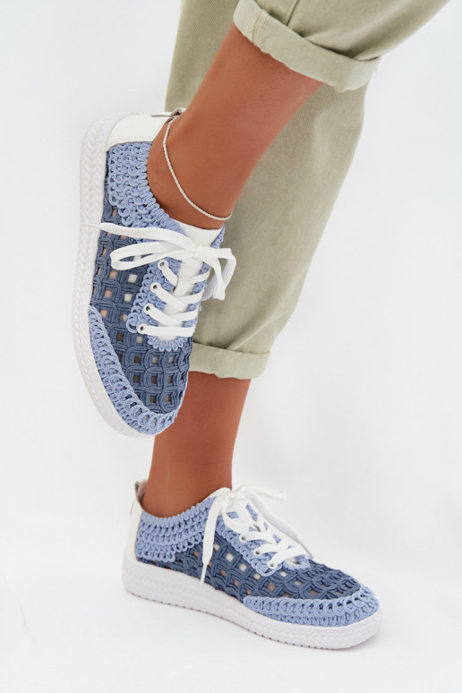 con scritti Pelle scarpe Femminile D&A GR61-5951 colore blu