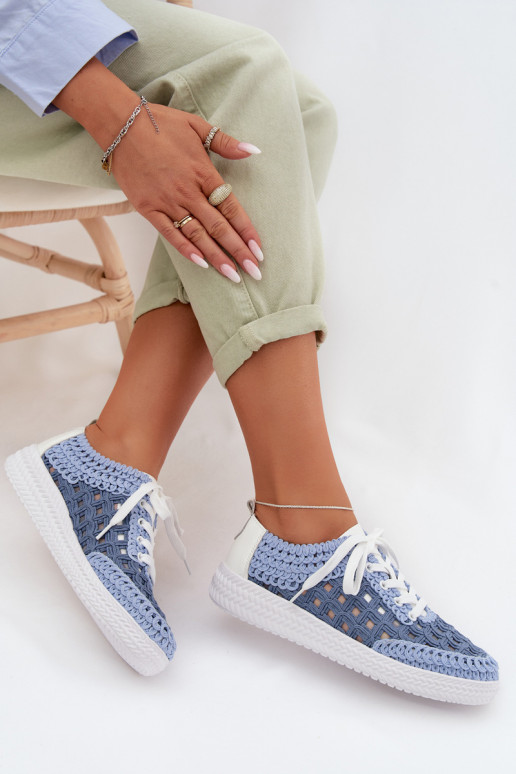 con scritti Pelle scarpe Femminile D&A GR61-5951 colore blu