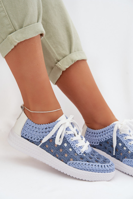 con scritti Pelle scarpe Femminile D&A GR61-5951 colore blu