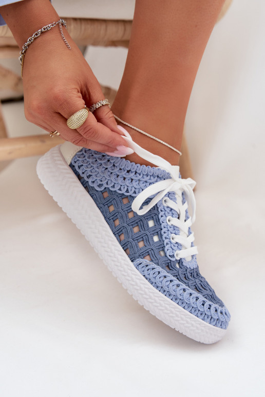 con scritti Pelle scarpe Femminile D&A GR61-5951 colore blu