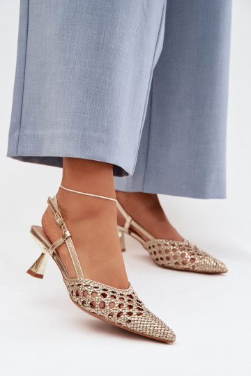 sandali fantasia Femminile con i tacchi colore dorato Selinae