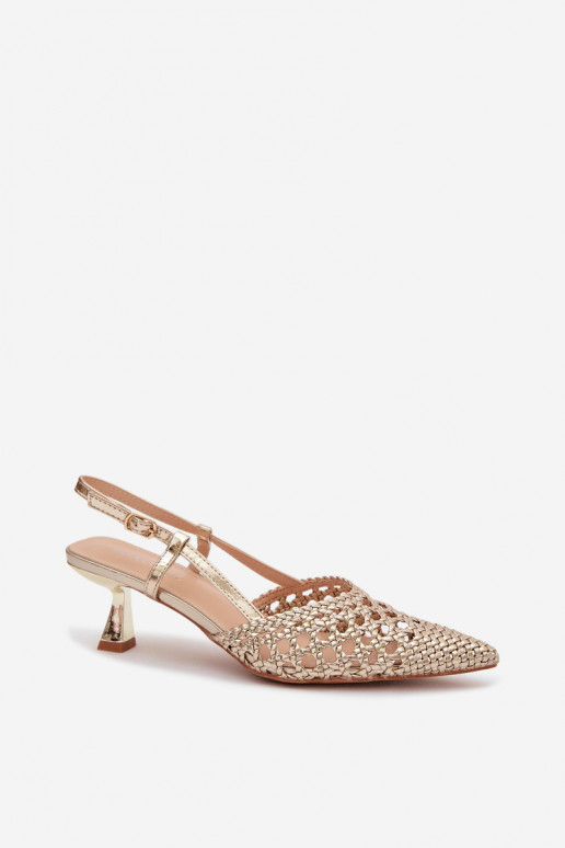 sandali fantasia Femminile con i tacchi colore dorato Selinae