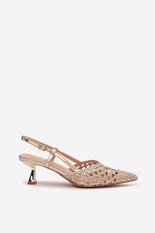 sandali fantasia Femminile con i tacchi colore dorato Selinae