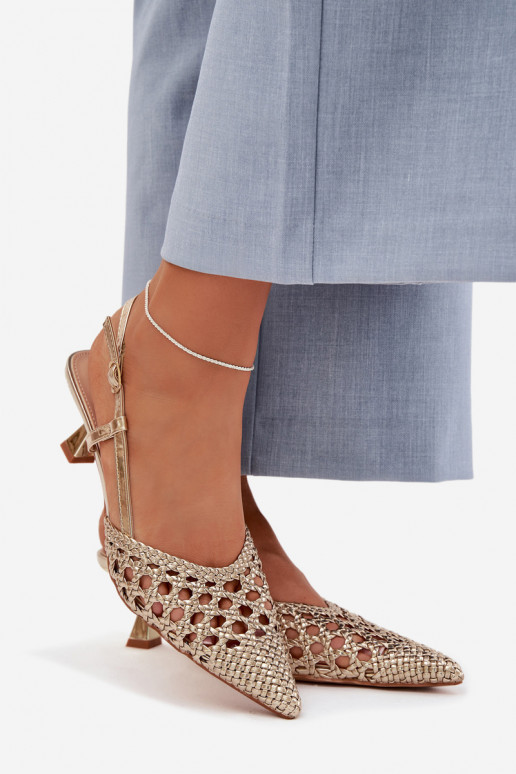 sandali fantasia Femminile con i tacchi colore dorato Selinae