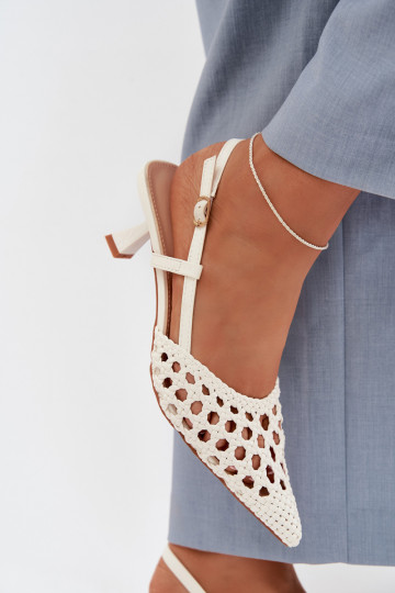 sandali fantasia Femminile con i tacchi Colore bianco Selinae