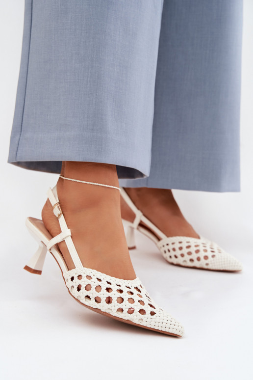 sandali fantasia Femminile con i tacchi Colore bianco Selinae