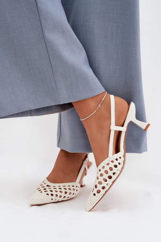 sandali fantasia Femminile con i tacchi Colore bianco Selinae