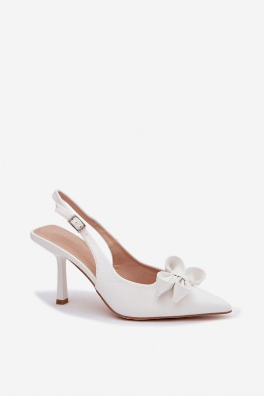 Sandali da donna con tacchi sottili con nastri Colore bianco Jonera