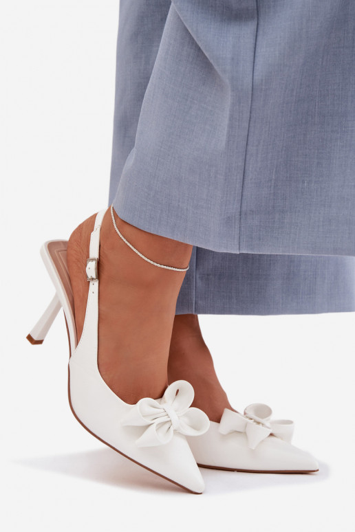 Sandali da donna con tacchi sottili con nastri Colore bianco Jonera