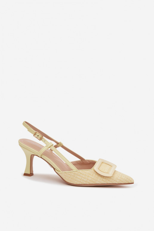 Sandali da donna con i tacchi Con decorazioni Elemento colore giallo Eslina