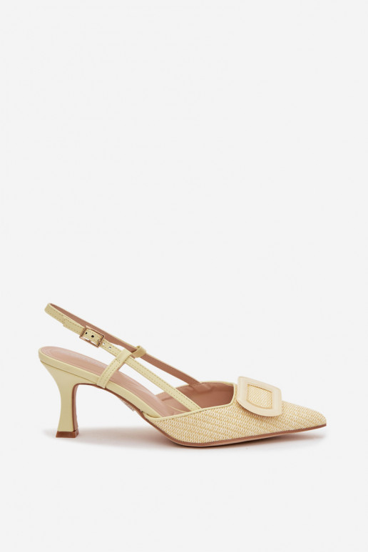 Sandali da donna con i tacchi Con decorazioni Elemento colore giallo Eslina