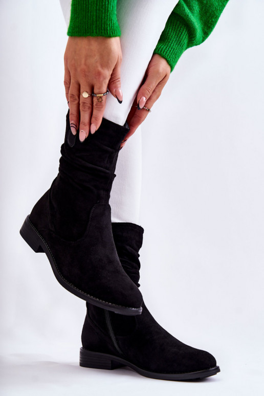 Fronzoli da donna Scarpe scamosciate colore nero Joanne