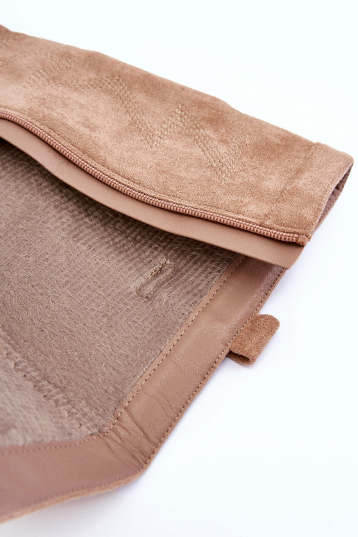 dalla pelle scamosciata stivali da donna con i tacchi beige Khabira