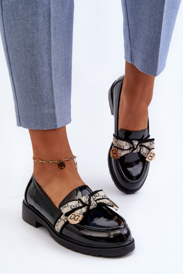 con effetto vernice Femminile scarpe Mocassini S.Barski HY330A colore nero